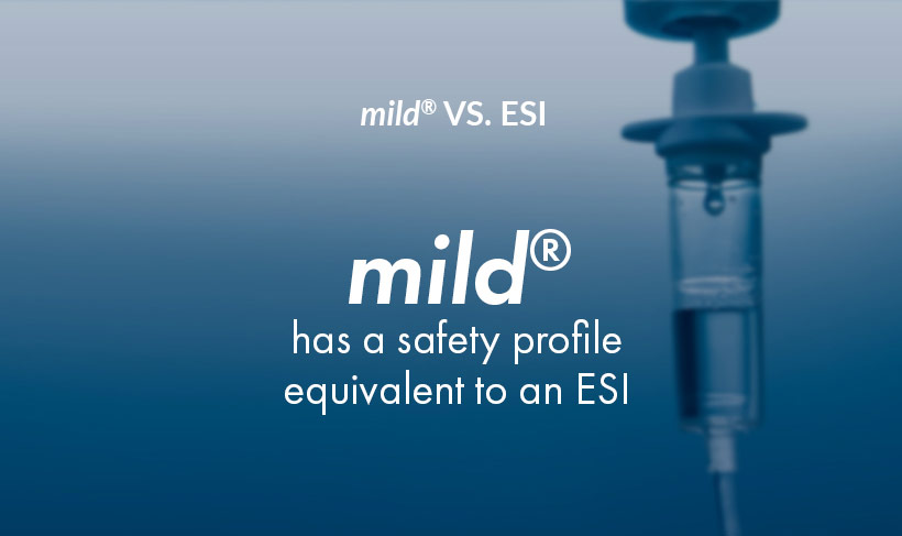 Graphic - HCP - Mild Procedure has safety profile equivalent to an ESI