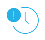 icon of a clock with exclamation point