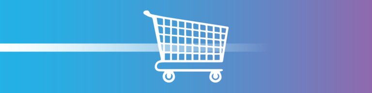 Image of a shopping cart on a gradient background
