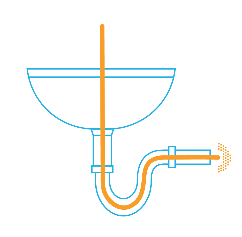 illustration of an unclogged drain
