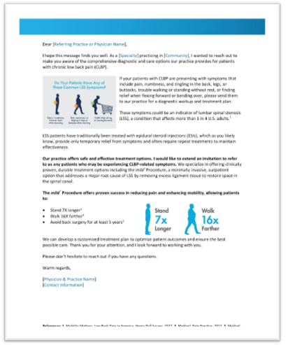ESI Patient - HCP Outreach Letter