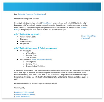 Practice Momentum Kit Patient and HCP Referral Outcomes Letter Image